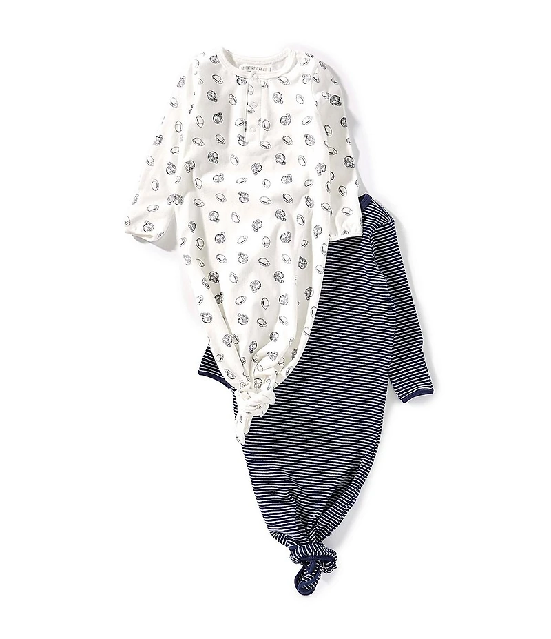 Adventurewear 360 Baby Boys 2-Pack Football Knotted Gown