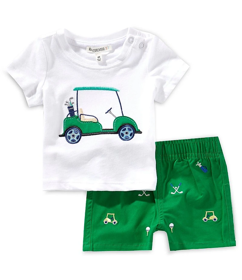 Adventurewear 360 Baby Boys Golf Cart Short Sleeve T-shirt & Shorts Set
