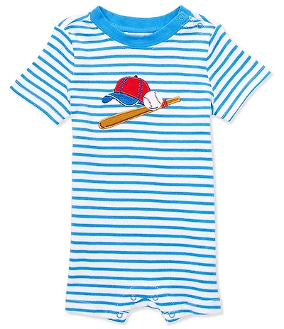 Adventurewear 360 Baby Boys Baseball Applique Short Sleeve Shortall