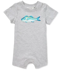 Adventurewear 360 Baby Boys Short Sleeve Embroidered Bass Shortall