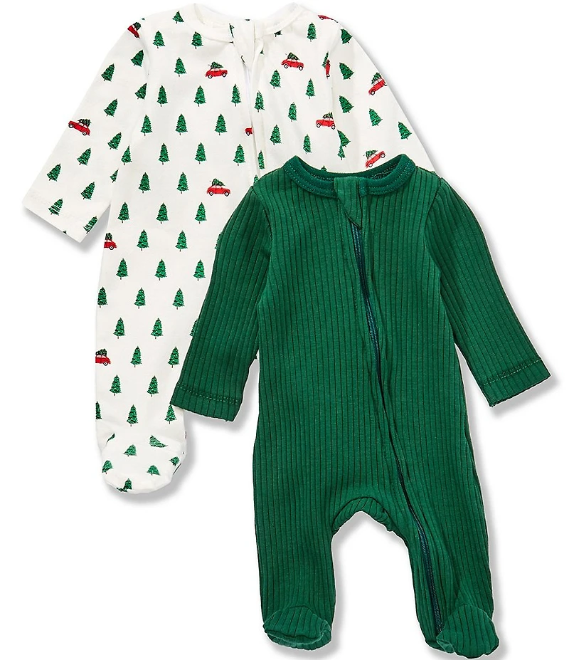 Adventurewear 360 Baby Boys Christmas Trees Footie Coverall Set