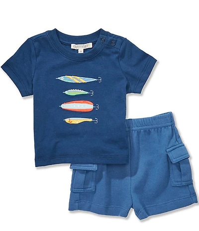 Adventurewear 360 Baby Boys Fishing Lure Short Sleeve Tee & Shorts Set