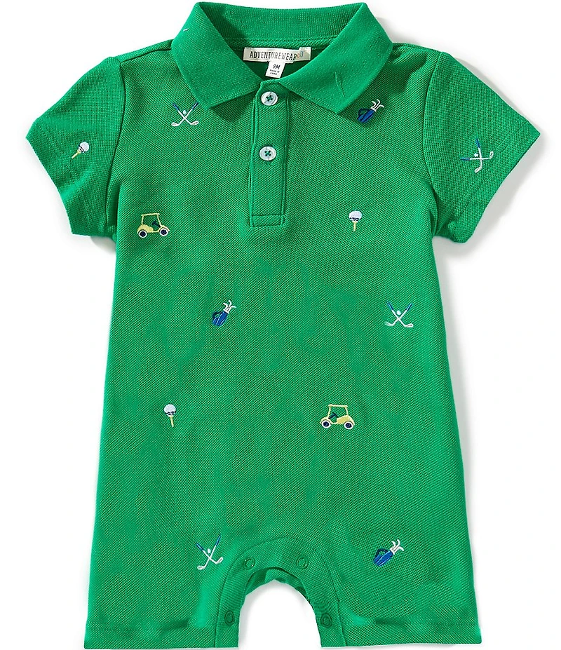 Adventurewear 360 Baby Boys Golf Print Short Sleeve Polo Shortall