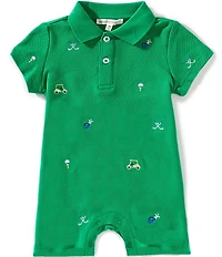 Adventurewear 360 Baby Boys Golf Print Short Sleeve Polo Shortall