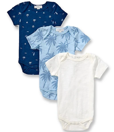 Scene&Heard Baby Boys Knit Beach Short Sleeve Bodysuits 3-Pack
