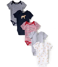 Adventurewear 360 Baby Boys Knit Dogs Pack of 5 Bodysuits Set