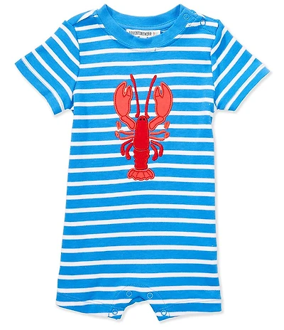 Adventurewear 360 Baby Boys Lobster Applique Short Sleeve Shortall