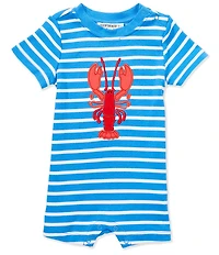 Adventurewear 360 Baby Boys Lobster Applique Short Sleeve Shortall