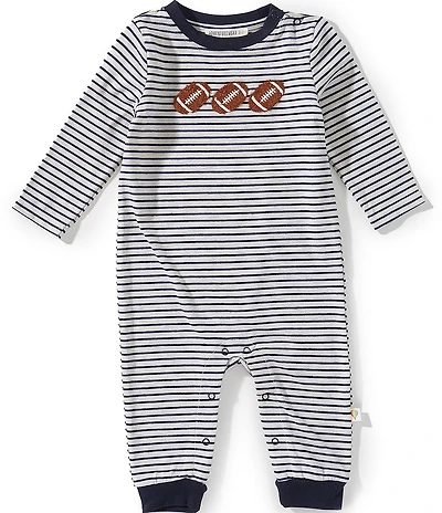 Adventurewear 360 Baby Boys Stripe Long Sleeve Football Applique Romper
