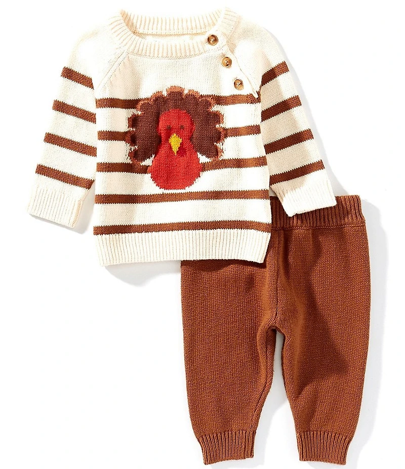Adventurewear 360 Baby Boys Long Sleeve Stripe Turkey Top & Pants Set