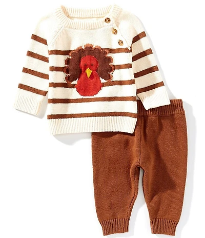 Adventurewear 360 Baby Boys Long Sleeve Stripe Turkey Top & Pants Set