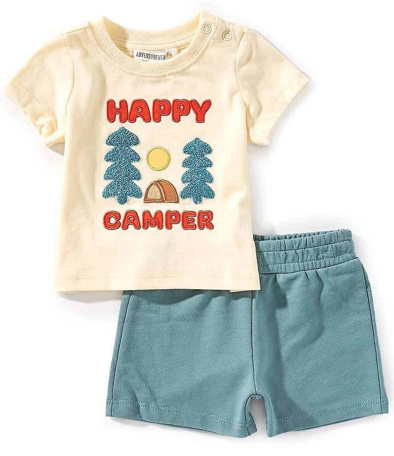 Adventurewear 360 Baby Boys Happy Camper Short Sleeve T-Shirt & Shorts Set