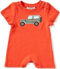 Adventurewear 360 Baby Boys Truck Applique Short Sleeve Shortall