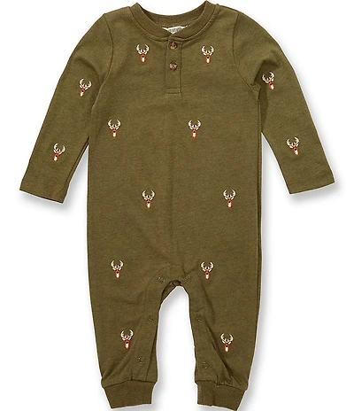 Adventurewear 360 Baby Boys Schiffli Embroidered Deer Romper