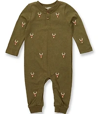 Adventurewear 360 Baby Boys Schiffli Embroidered Deer Romper