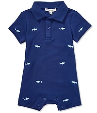Adventurewear 360 Baby Boys Shark Schiffli Polo Collar Shortall