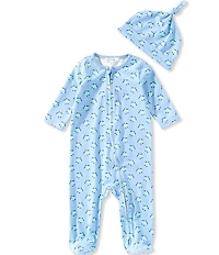 Adventurewear 360 Baby Boys Turtle Print Coordinating Hat Footed Coverall