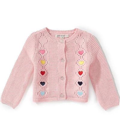 Adventurewear 360 Baby Girls Embroidered Multi Heart Cardigan