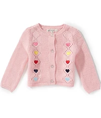 Adventurewear 360 Baby Girls Embroidered Multi Heart Cardigan
