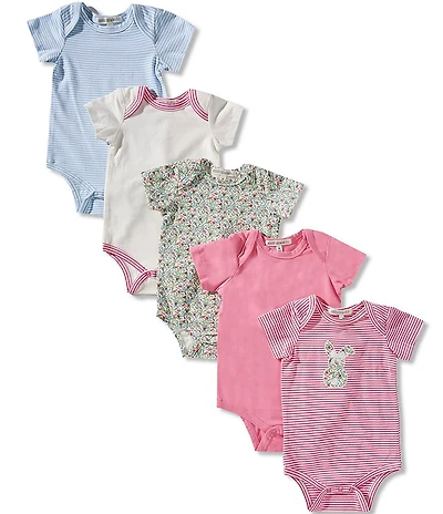 Adventurewear 360 Baby Girls Knit Bunny 5-Pack Bodysuits