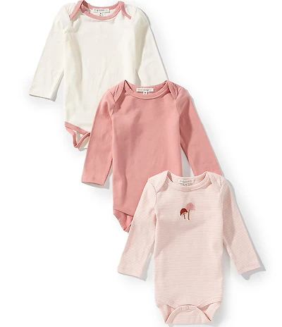 Adventurewear 360 Baby Girls Long Sleeve Mushroom Motif 3-Pack Bodysuit Set