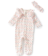 Adventurewear 360 Baby Girls Multi Heart Footie Coverall