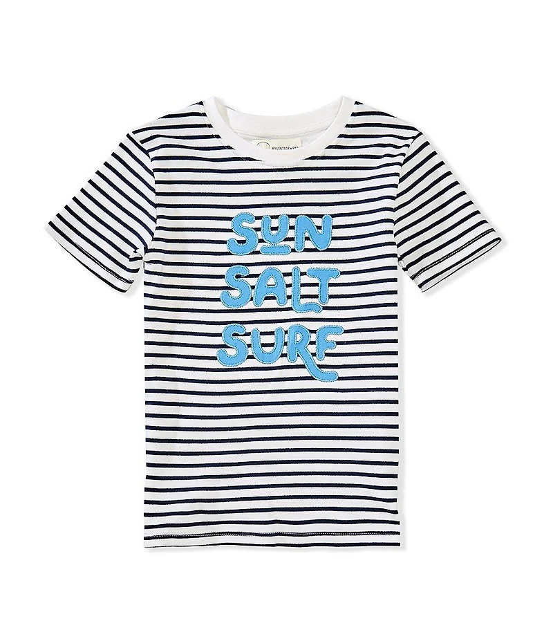 Adventurewear 360 Little Boys Stripe Sun Salt Surf Knit Short Sleeve Top