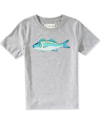 Adventurewear 360 Little Boys Fish Applique Short Sleeve Tee