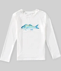 Adventurewear 360 Little Boys Fish Graphic Long Sleeve Rashguard