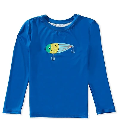 Adventurewear 360 Little Boys Fishing Lure Graphic Long Sleeve Rashguard Top