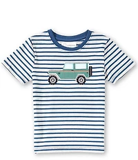 Adventurewear 360 Little Boys Knit Stripe Short Sleeve Truck T-Shirt