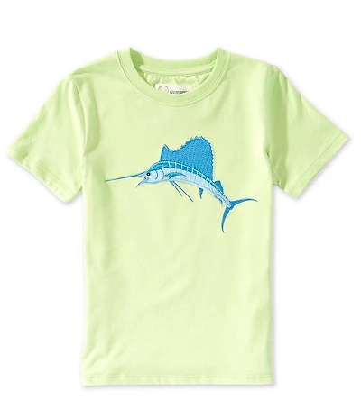 Adventurewear 360 Little Boys Marlin Applique Short Sleeve Tee