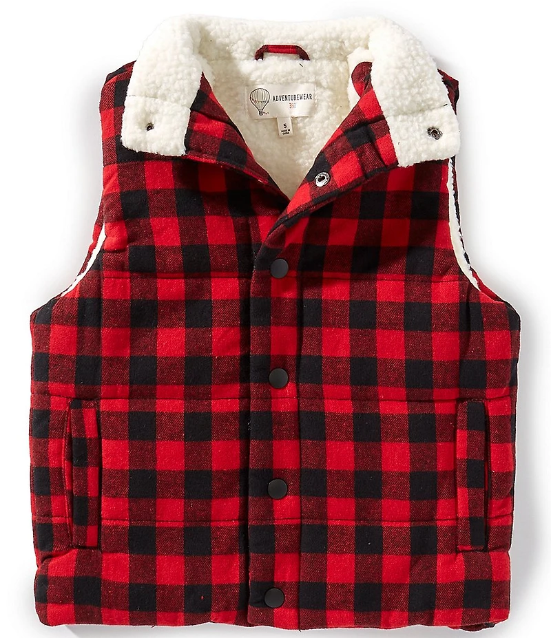 Adventurewear 360 Little Boys Plaid Sherpa Lined Vest