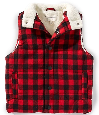 Adventurewear 360 Little Boys Plaid Sherpa Lined Vest