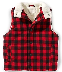 Adventurewear 360 Little Boys Plaid Sherpa Lined Vest