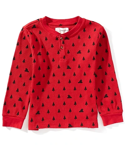 Adventurewear 360 Little Boys Christmas Tree Printed Thermal Henley