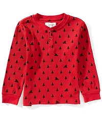Adventurewear 360 Little Boys Christmas Tree Printed Thermal Henley