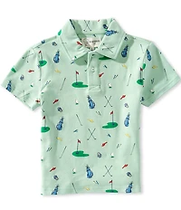 Adventurewear 360 Little Boys Short Sleeve Golf Print Polo Shirt