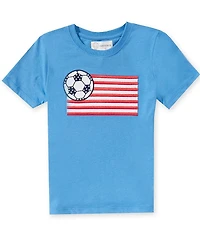 Adventurewear 360 Little Boys Americana Short Sleeve Soccer Flag Applique T-Shirt