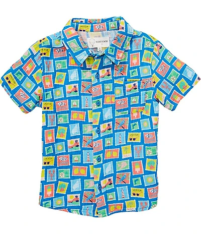 Adventurewear 360 Little Boys Stamp Print Sport Shirt