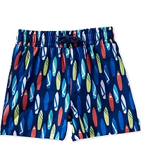 Adventurewear 360 Little Boys Surfboard Print Swim Trunks