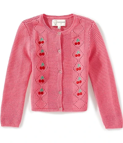 Adventurewear 360 Little Girls Embroidered Cherry Cardigan