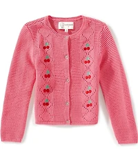 Adventurewear 360 Little Girls Embroidered Cherry Cardigan