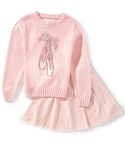 Adventurewear 360 Little Girls Long Sleeve Ballet Sweater & Coordinating Skirt Set