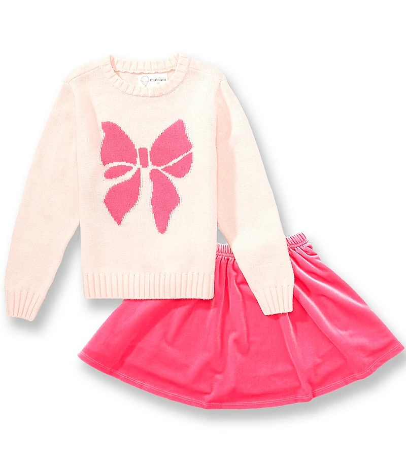 Adventurewear 360 Little Girls Long Sleeve Bow Sweater & Coordinating Skirt Set