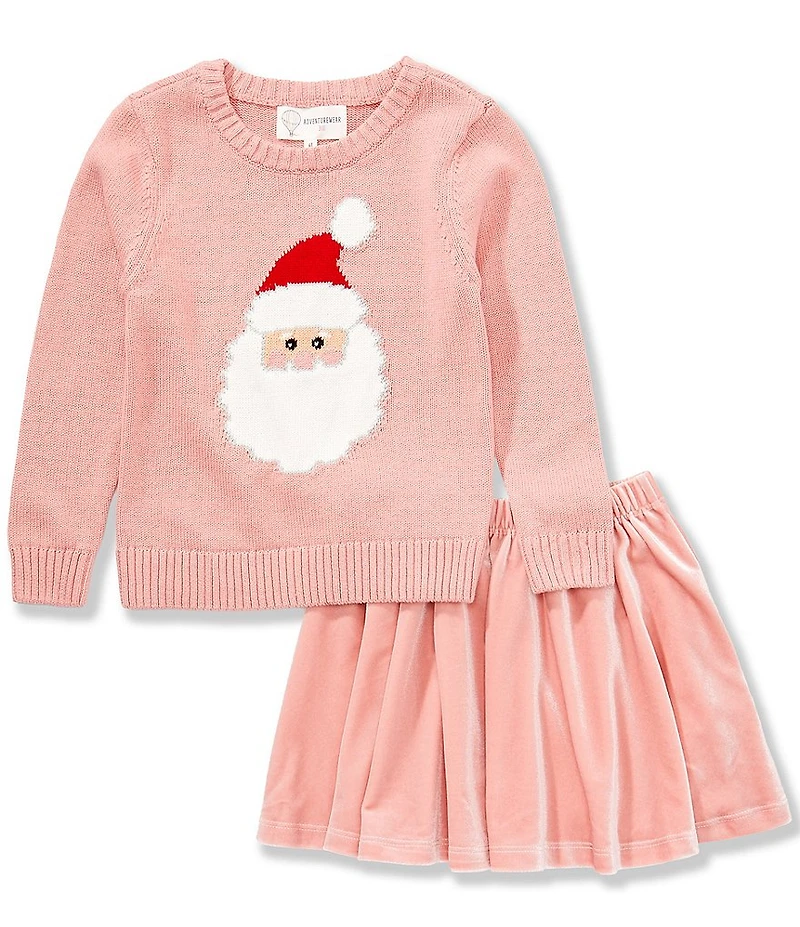 Adventurewear 360 Little Girls Sweater Velvet Skirt Set