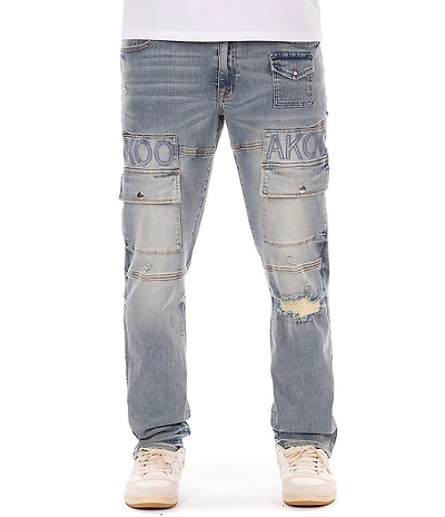 AKOO Beale Slim Fit 8-Pocket Logo Jeans