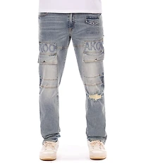 AKOO Beale Slim Fit 8-Pocket Logo Jeans
