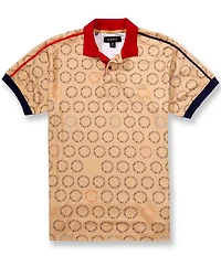AKOO Short Sleeve Captain Repeat Print Polo Shirt