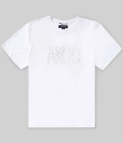 AKOO Pearl Gem Embellished Short Sleeve Tee